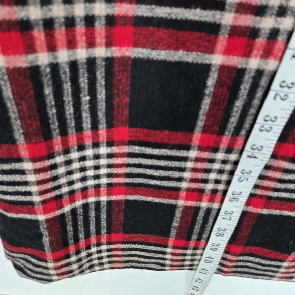 VTG Emily M Plaid Maxi Wrap Skirt Sz S* Red Black Ivory Preppy Academia READ - Picture 12 of 13